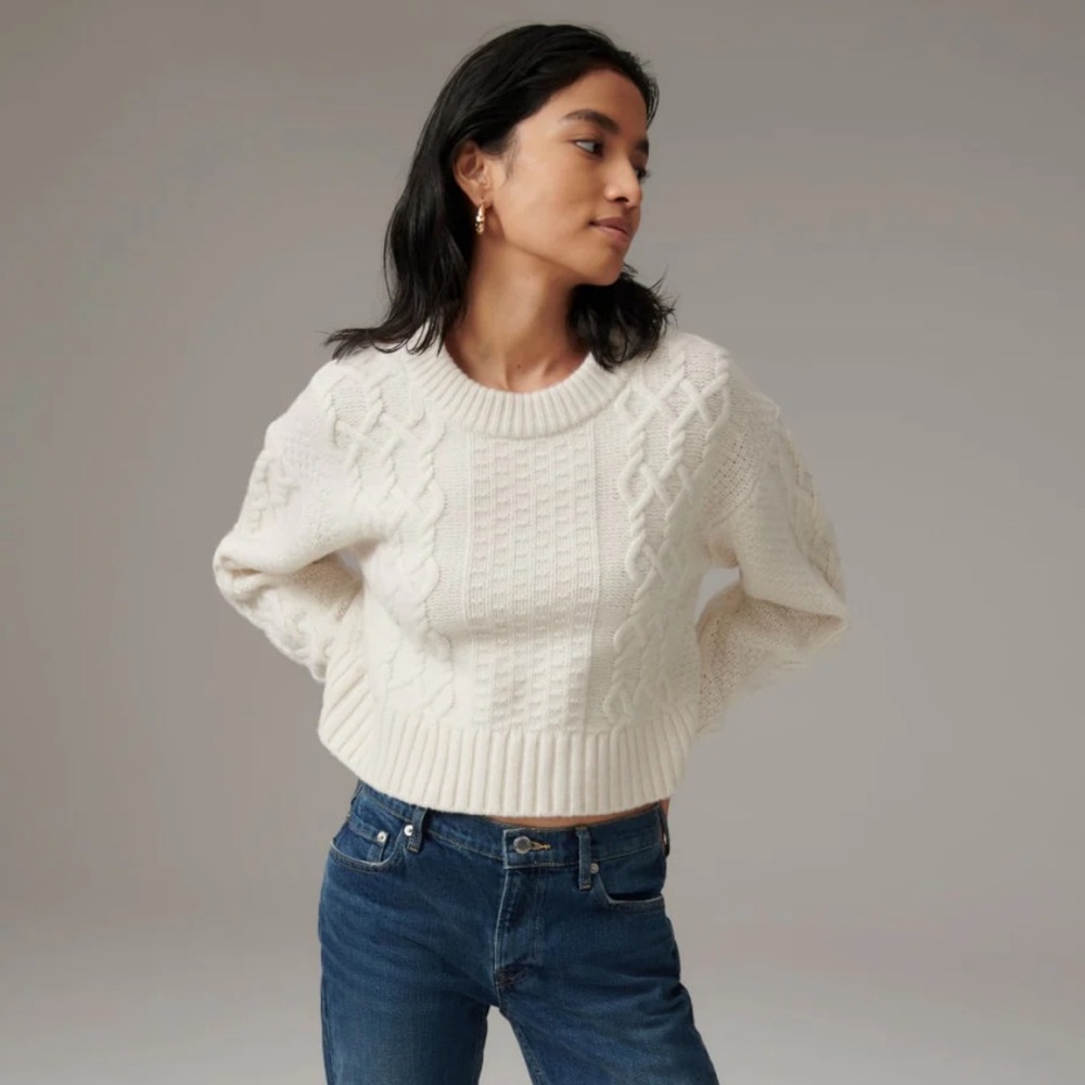 Women's Cable Knit Sweater - Cream